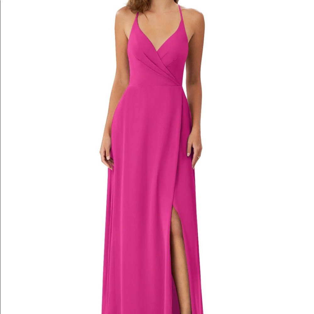 Floor length Azazie dress in Fuschia
